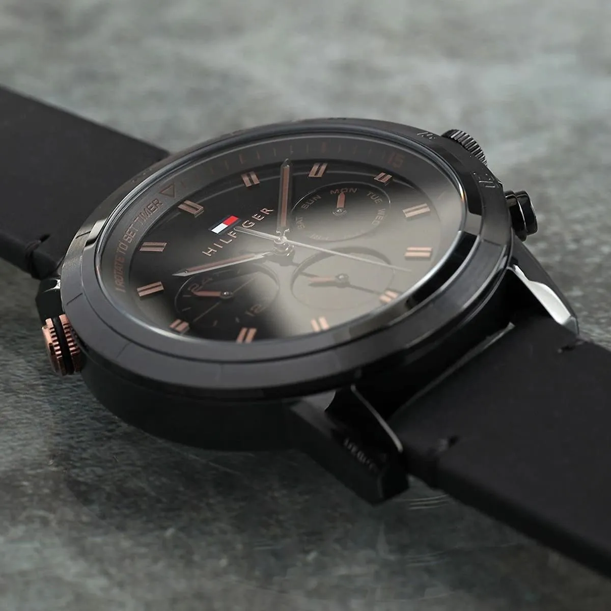 1792110-tommy-hilfiger-watch-men-black-dial-leather-strap-quartz-analog-troy_4.jbg Tommy Hilfiger Watch For Men 1792110 - Image 4