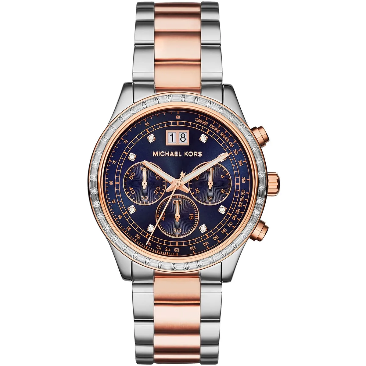 mk6205-michael-kors-watch-women-blue-dial-metal-stainless-steel-silver-rose-gold-two-tone-strap-quartz-battery-analog-chronograph-brinkley.jbg Michael Kors Watch For Women MK6205 - الصورة 1