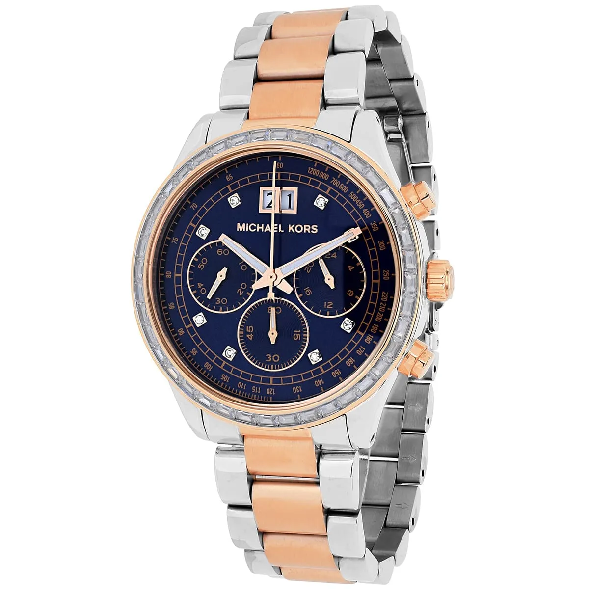 mk6205-michael-kors-watch-women-blue-dial-metal-stainless-steel-silver-rose-gold-two-tone-strap-quartz-battery-analog-chronograph-brinkley_2.jbg Michael Kors Watch For Women MK6205 - الصورة 3